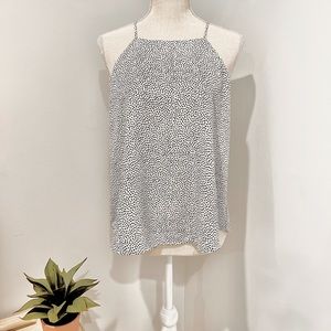 Mine Cheetah Print Flowy Halter Tank Top | B&W Size Large